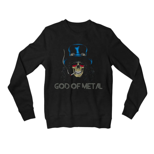 guns n' roses god of metal - slash sweatshirt upper winterwear music band buy online india the banyan tee tbt men women girls boys unisex black