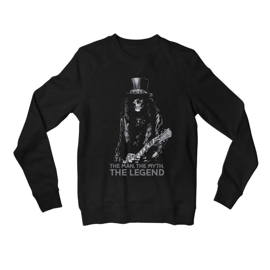 guns n' roses the legend - slash sweatshirt upper winterwear music band buy online india the banyan tee tbt men women girls boys unisex black