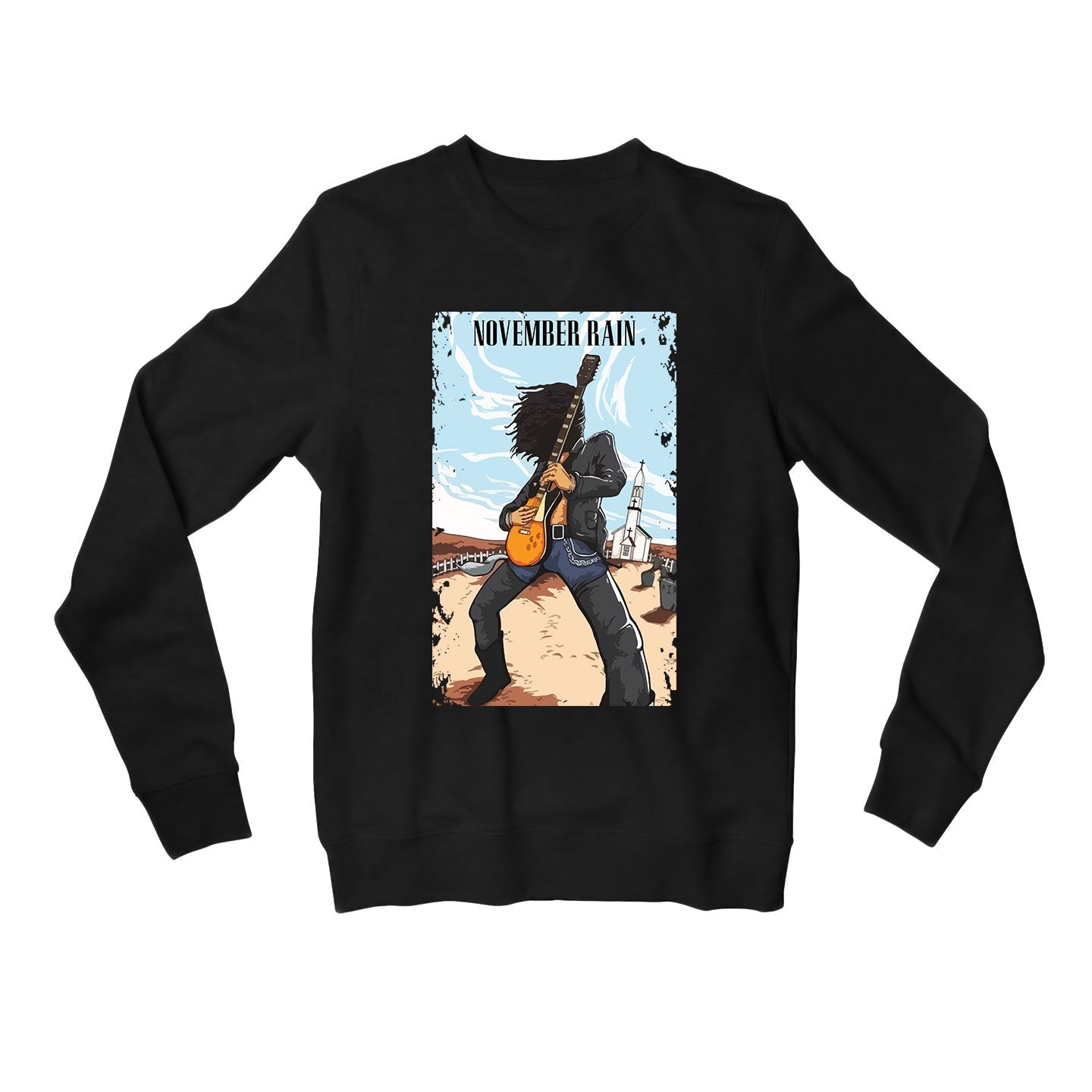 guns n' roses november rain sweatshirt upper winterwear music band buy online india the banyan tee tbt men women girls boys unisex black