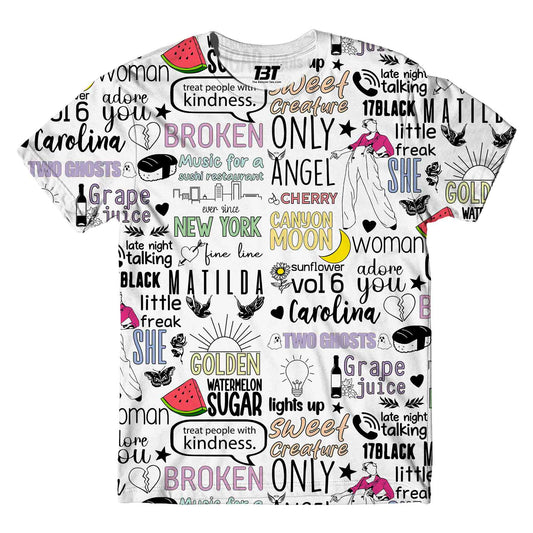 harry styles aop t-shirt all over printed pattern aop t-shirt music band buy online india the banyan tee tbt men women girls boys unisex black