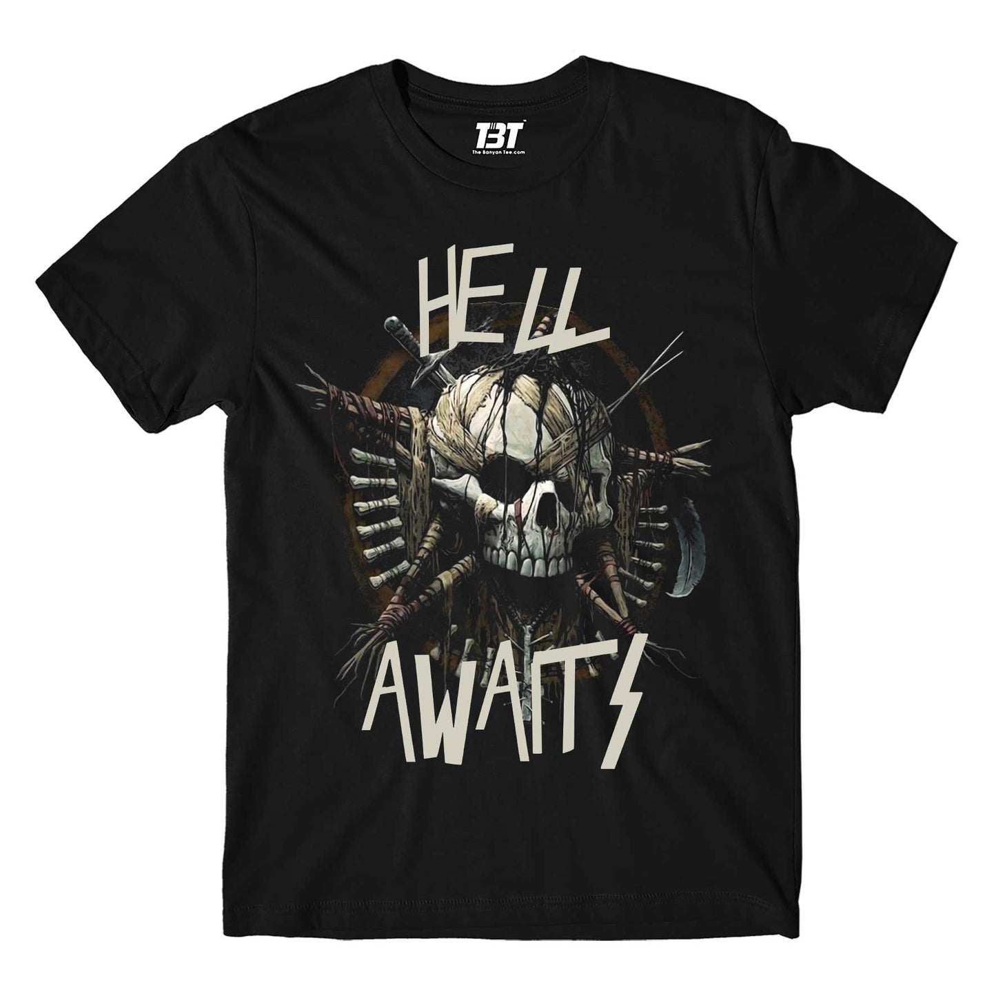 slayer hell awaits t-shirt music band buy online india the banyan tee tbt men women girls boys unisex black