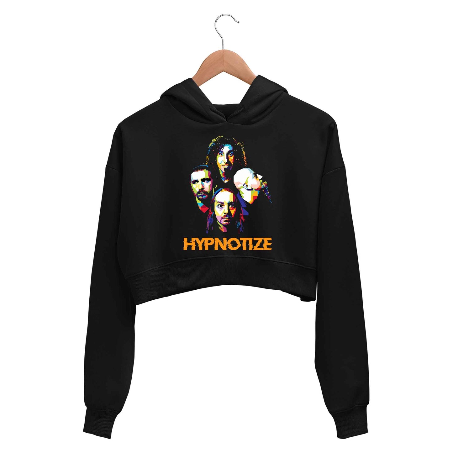 system of a down hypnotize crop hoodie hooded sweatshirt upper winterwear music band buy online india the banyan tee tbt men women girls boys unisex black