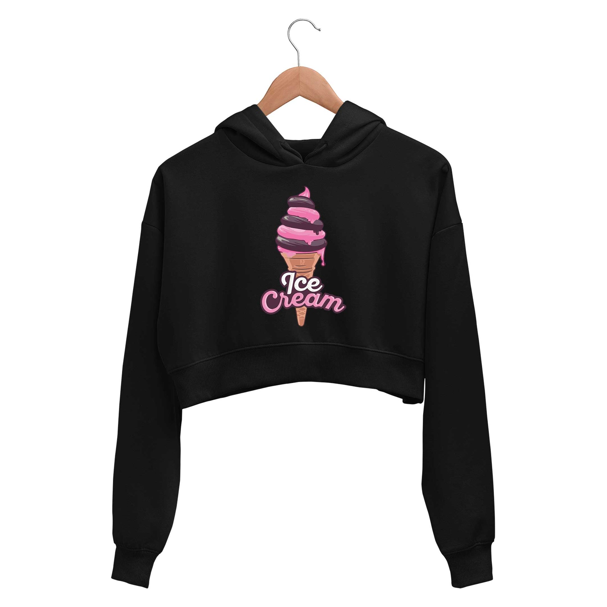 black pink ice cream crop hoodie hooded sweatshirt upper winterwear music band buy online india the banyan tee tbt men women girls boys unisex black song k pop jennie lisa jisoo rose