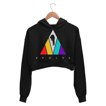 imagine dragons evolve crop hoodie hooded sweatshirt upper winterwear music band buy online india the banyan tee tbt men women girls boys unisex black