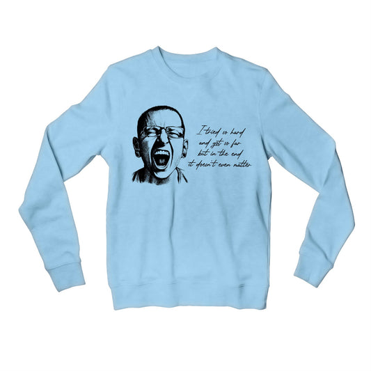 linkin park in the end sweatshirt upper winterwear music band buy online india the banyan tee tbt men women girls boys unisex baby blue