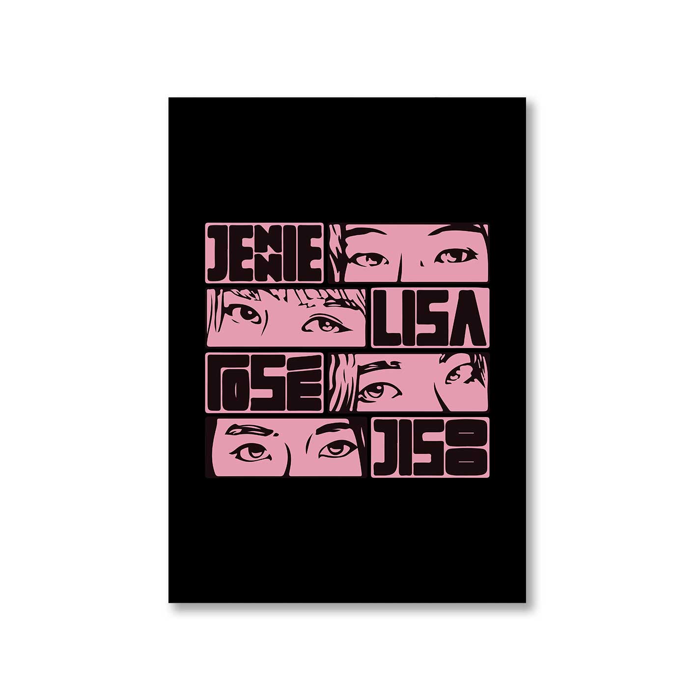 black pink jennie poster wall art buy online india the banyan tee tbt a4 song k pop jennie lisa jisoo rose