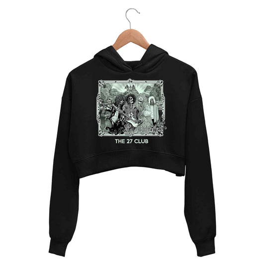 jimi hendrix the 27 club crop hoodie hooded sweatshirt upper winterwear music band buy online india the banyan tee tbt men women girls boys unisex black