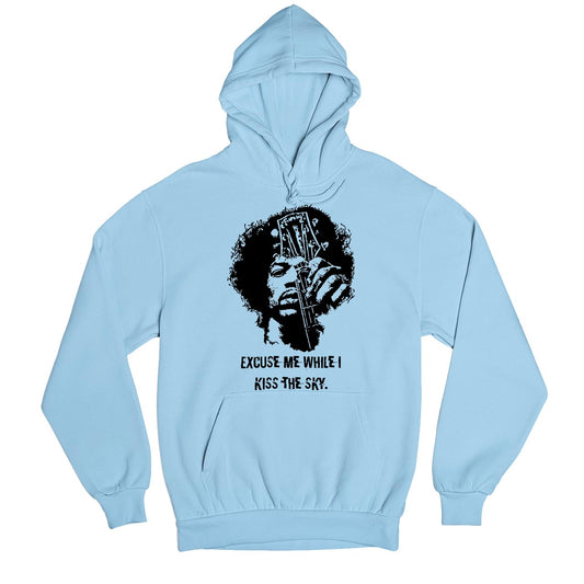 jimi hendrix kiss the sky hoodie hooded sweatshirt winterwear music band buy online india the banyan tee tbt men women girls boys unisex baby blue