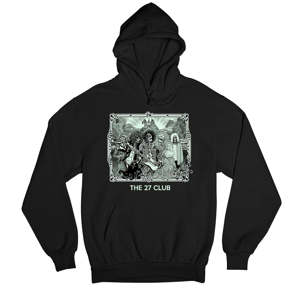 jimi hendrix the 27 club hoodie hooded sweatshirt winterwear music band buy online india the banyan tee tbt men women girls boys unisex black