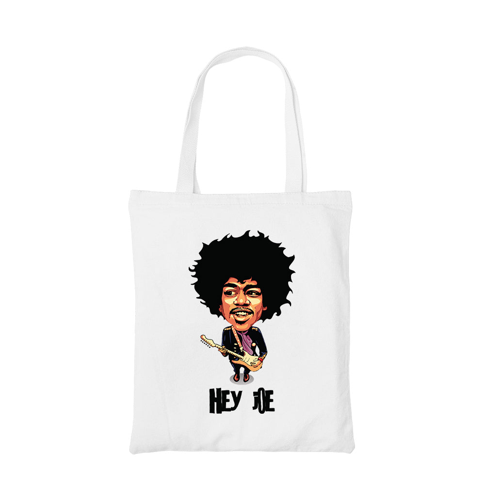 jimi hendrix hey joe tote bag hand printed cotton women men unisex