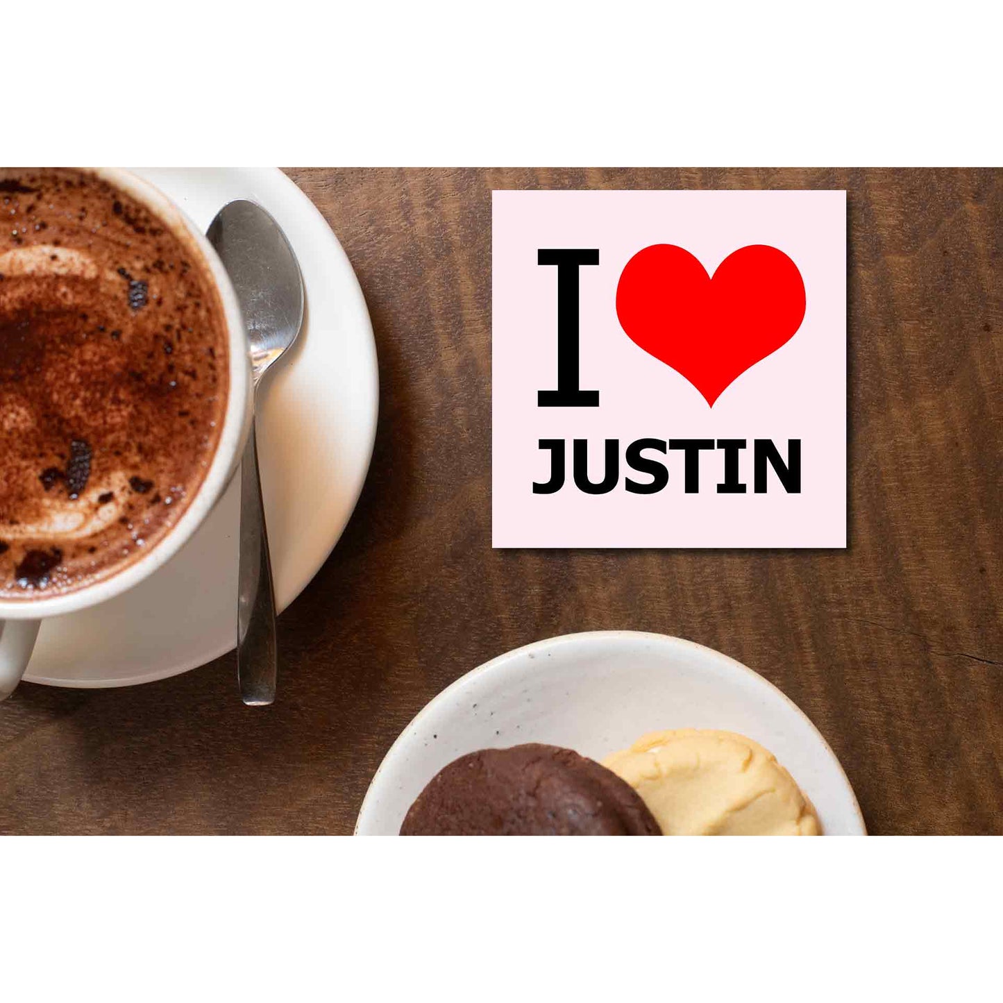 justin bieber i love justin coasters wooden table cups indian music band buy online india the banyan tee tbt men women girls boys unisex