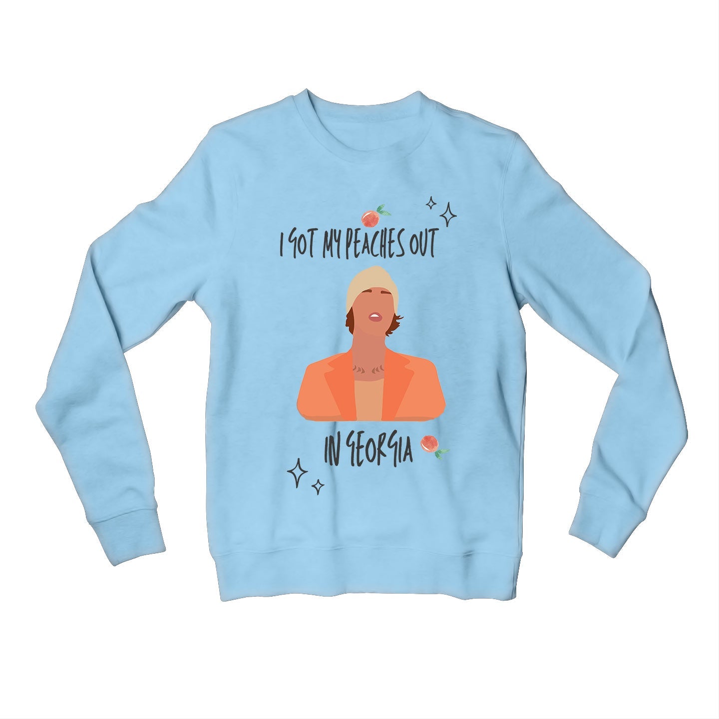 justin bieber peaches sweatshirt upper winterwear music band buy online india the banyan tee tbt men women girls boys unisex baby blue