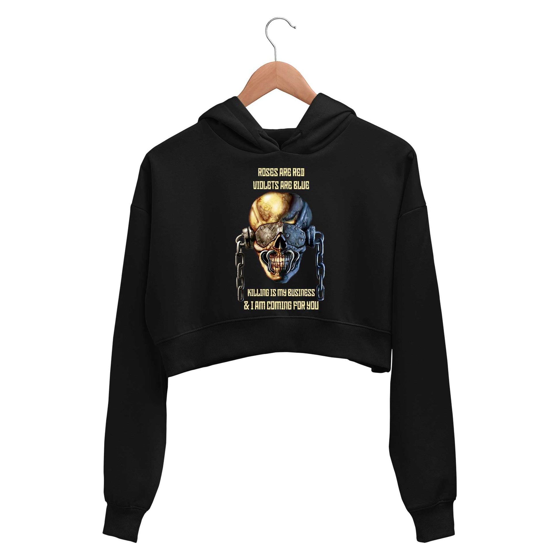 megadeth killing is my business crop hoodie hooded sweatshirt upper winterwear music band buy online india the banyan tee tbt men women girls boys unisex black