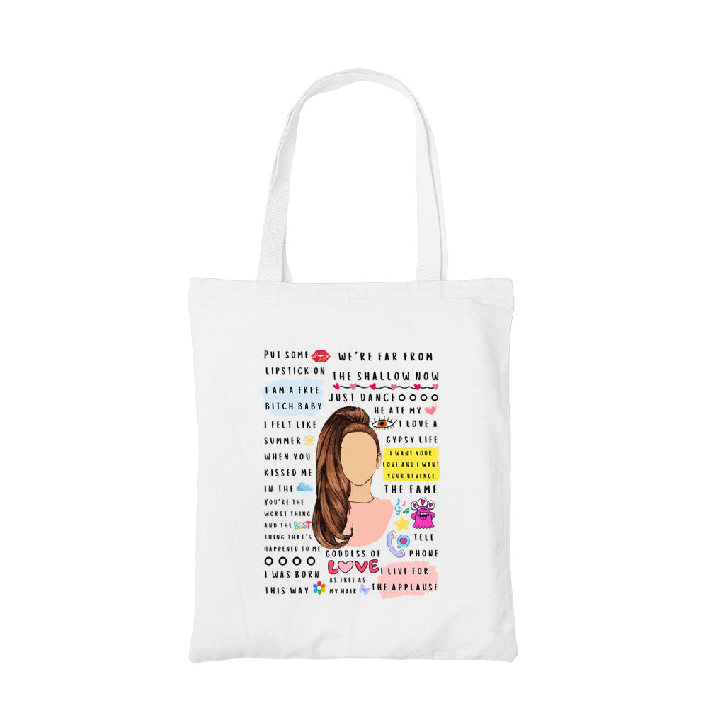 lady gaga gagaverse tote bag hand printed cotton women men unisex