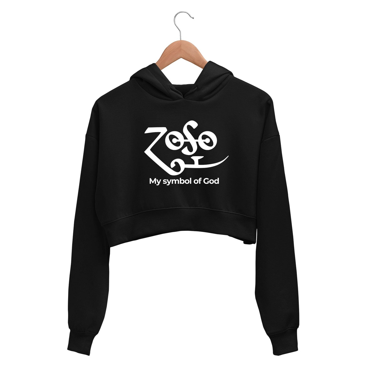 Led Zeppelin Crop Hoodie - My Symbol Of God Crop Hooded Sweatshirt for Women The Banyan Tee TBT
