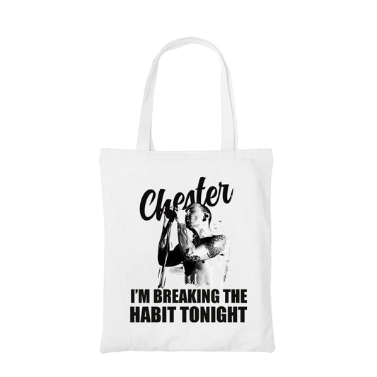 linkin park breaking the habit tote bag hand printed cotton women men unisex
