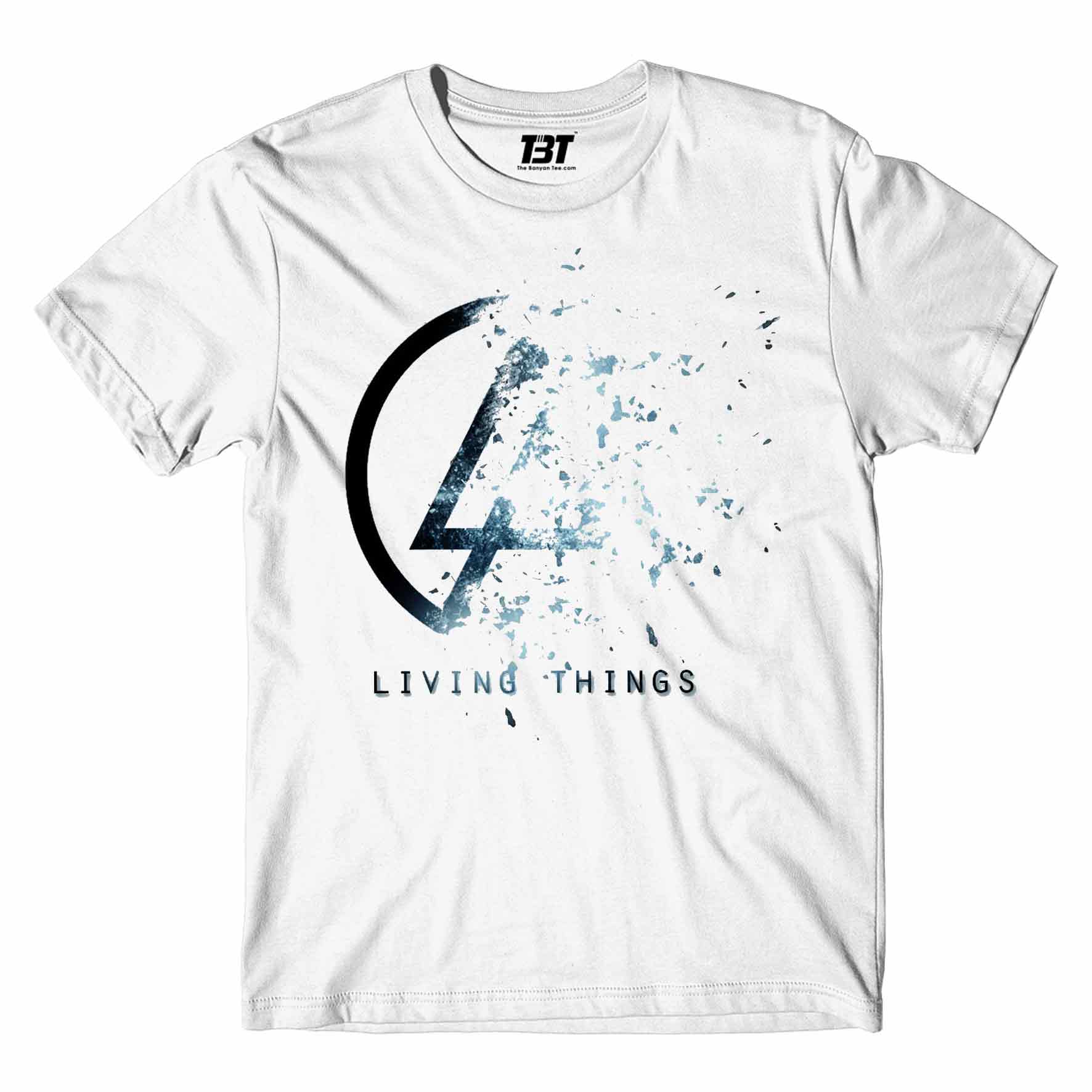 linkin park living things t-shirt music band buy online india the banyan tee tbt men women girls boys unisex white