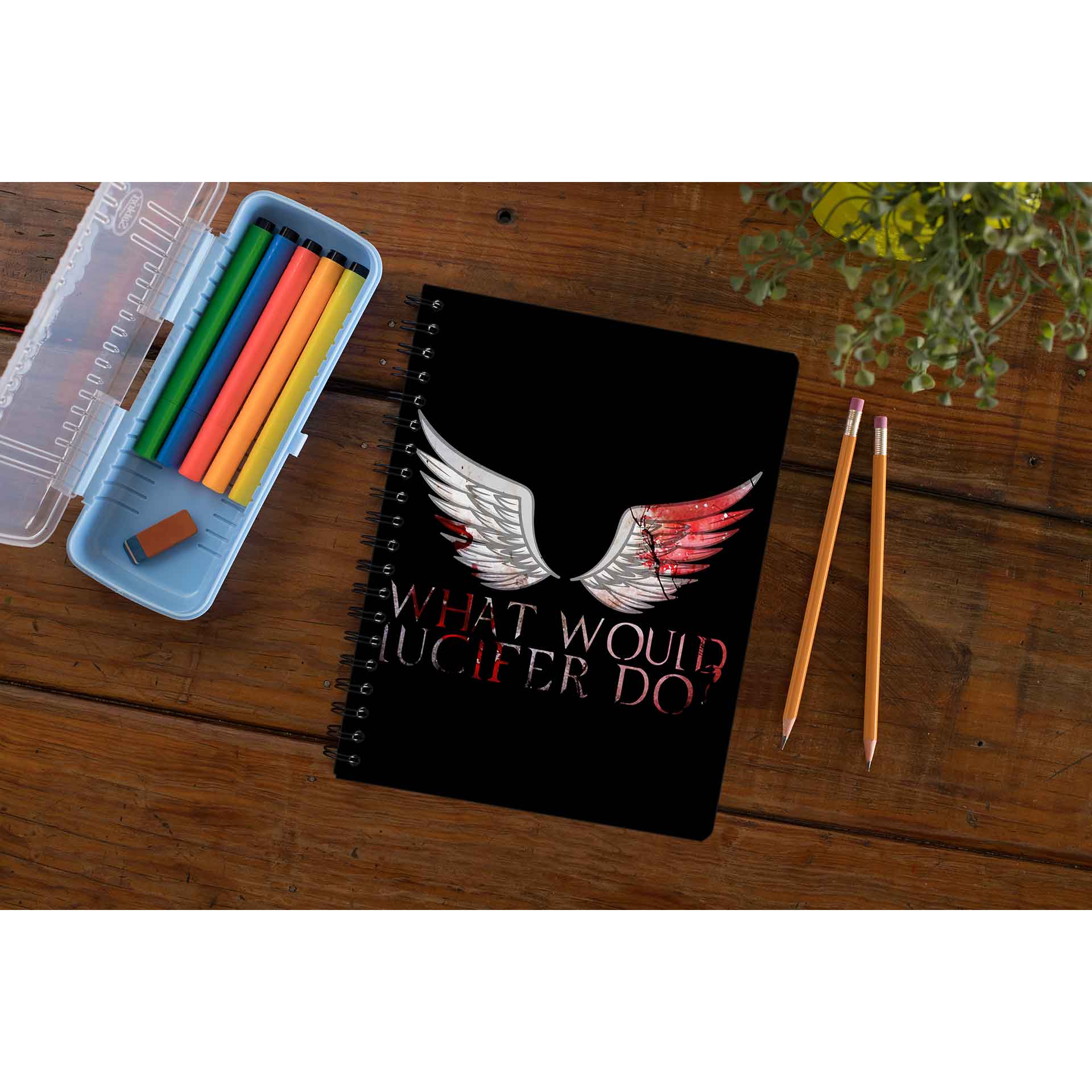 Lucifer Notebook - What Would Lucifer Do The Banyan Tee TBT