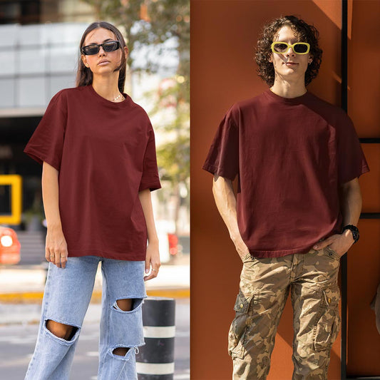 Maroon oversized t-shirt india maroon t-shirt the banyan tee tbt basics buy plain tshirts india for men women boys girls branded