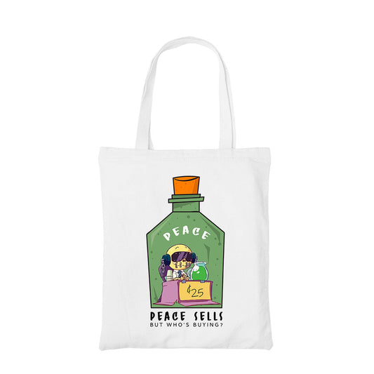 megadeth peace sells tote bag hand printed cotton women men unisex