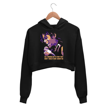 michael jackson care about us crop hoodie hooded sweatshirt upper winterwear music band buy online india the banyan tee tbt men women girls boys unisex black