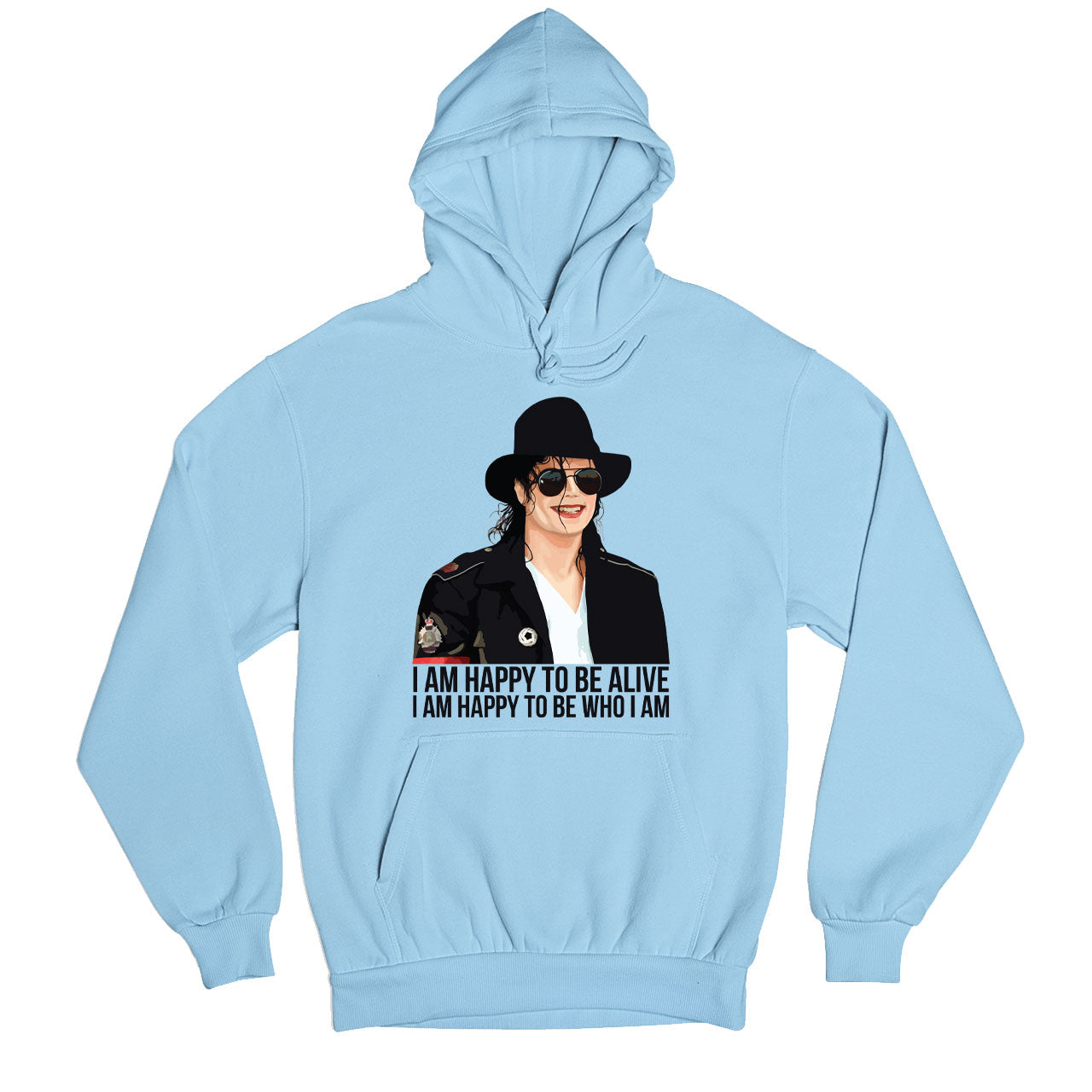 michael jackson happy to be who i am hoodie hooded sweatshirt winterwear music band buy online india the banyan tee tbt men women girls boys unisex baby blue