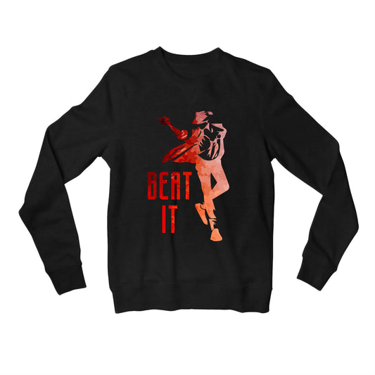 michael jackson beat it sweatshirt upper winterwear music band buy online india the banyan tee tbt men women girls boys unisex black