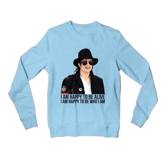 michael jackson happy to be who i am sweatshirt upper winterwear music band buy online india the banyan tee tbt men women girls boys unisex baby blue