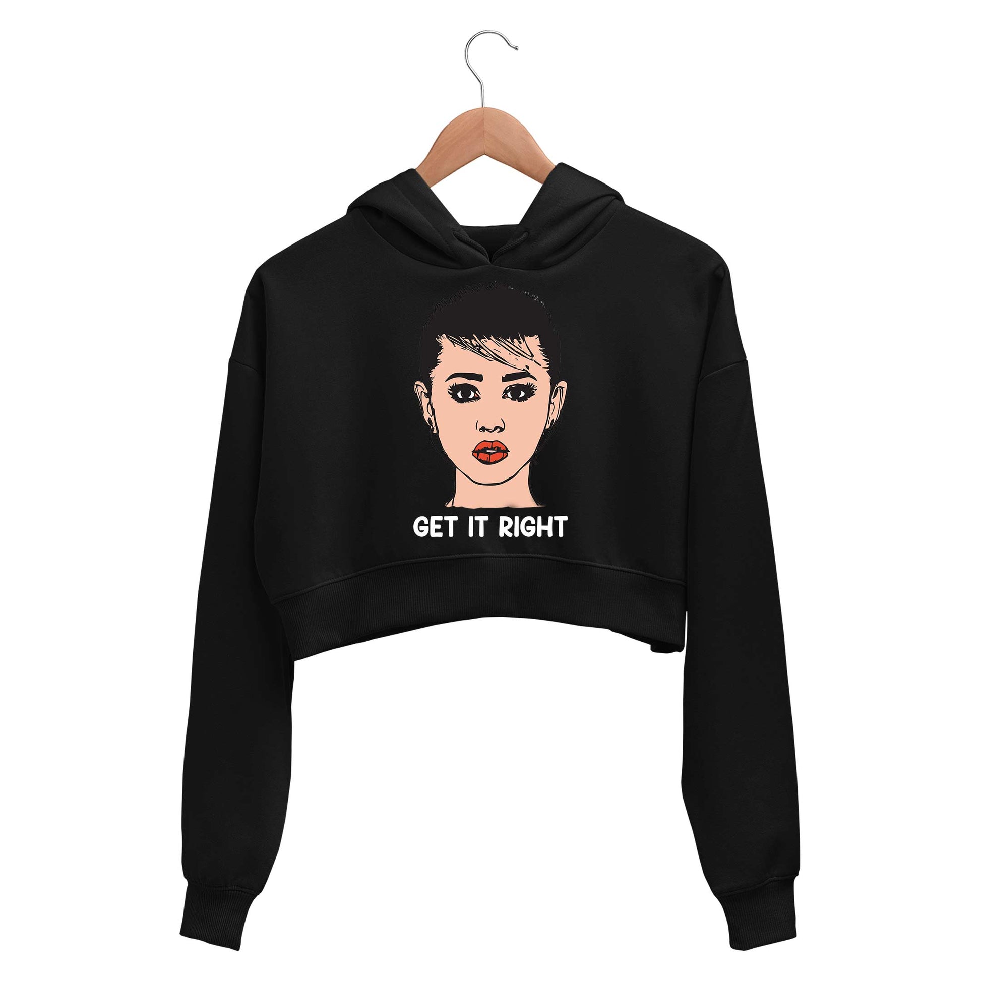 miley cyrus get it right crop hoodie hooded sweatshirt upper winterwear music band buy online india the banyan tee tbt men women girls boys unisex black