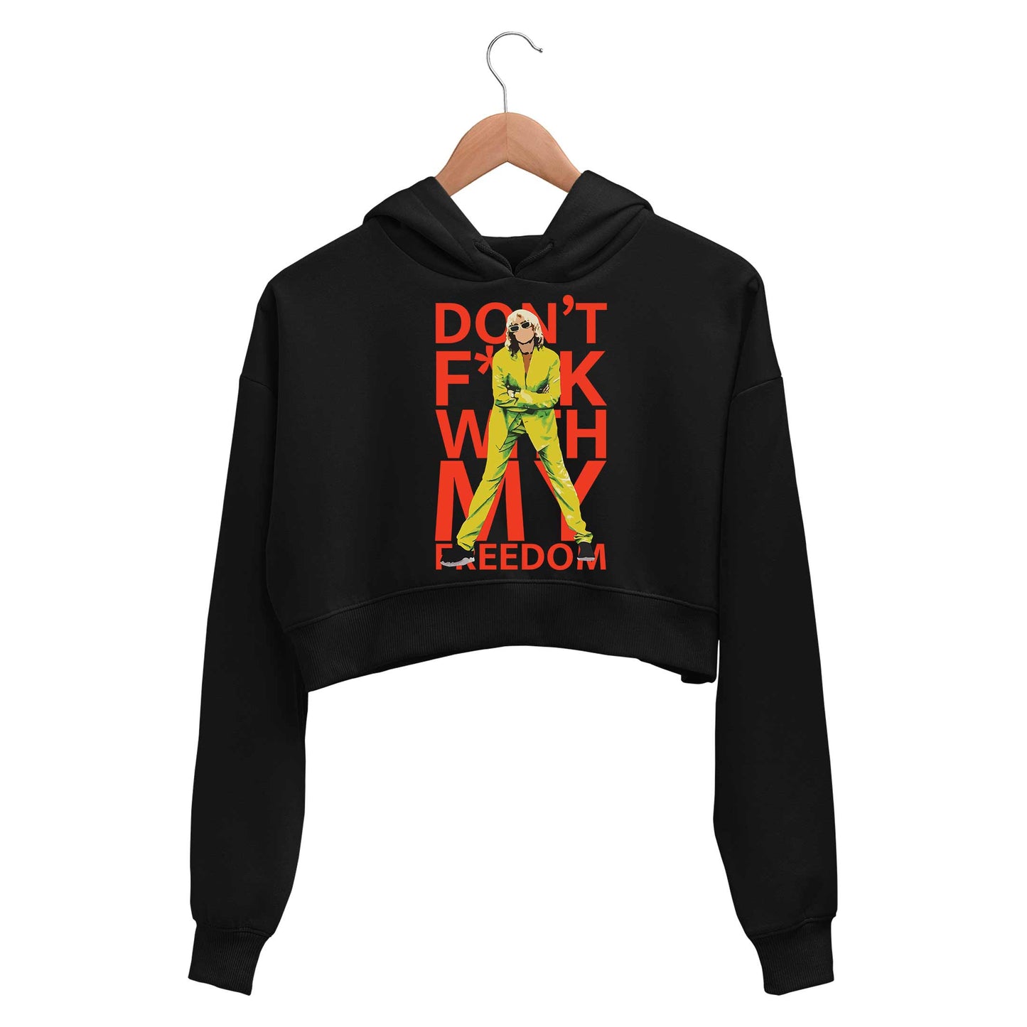 miley cyrus mother's daughter crop hoodie hooded sweatshirt upper winterwear music band buy online india the banyan tee tbt men women girls boys unisex black don't fuck with my freedom