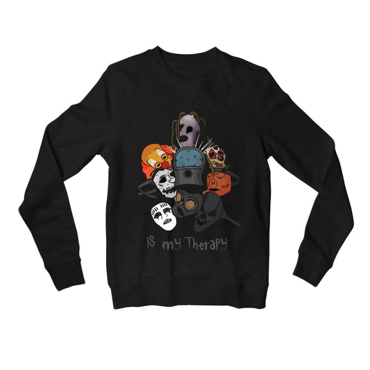 slipknot my therapy sweatshirt upper winterwear music band buy online india the banyan tee tbt men women girls boys unisex black