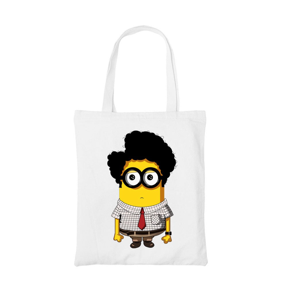 minions nerdy min tote bag hand printed cotton women men unisex