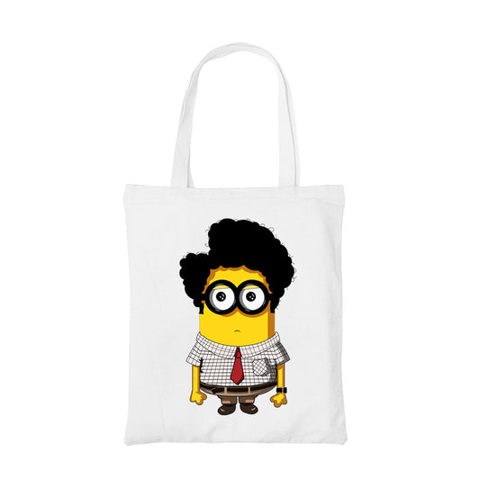 minions nerdy min tote bag hand printed cotton women men unisex