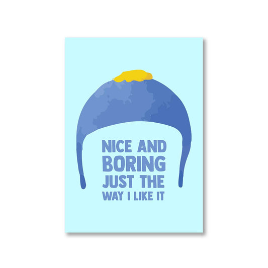 south park nice & boring poster wall art buy online india the banyan tee tbt a4 south park kenny cartman stan kyle cartoon character illustration