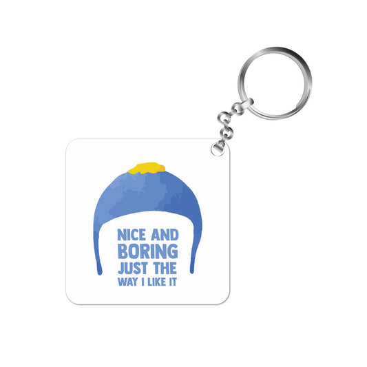 south park nice & boring keychain keyring for car bike unique home tv & movies buy online india the banyan tee tbt men women girls boys unisex  south park kenny cartman stan kyle cartoon character illustration