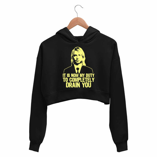 nirvana drain you crop hoodie hooded sweatshirt upper winterwear music band buy online india the banyan tee tbt men women girls boys unisex black