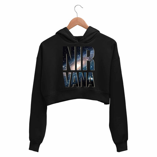 nirvana crop hoodie hooded sweatshirt upper winterwear music band buy online india the banyan tee tbt men women girls boys unisex black