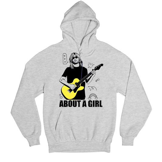 nirvana about a girl hoodie hooded sweatshirt winterwear music band buy online india the banyan tee tbt men women girls boys unisex gray