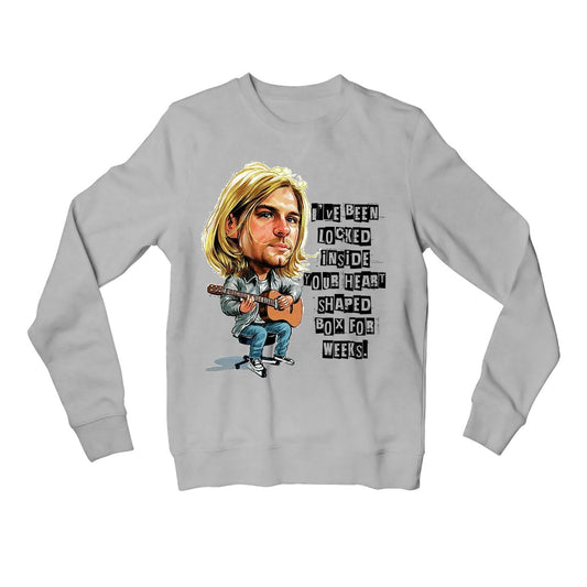 nirvana heart shaped box sweatshirt upper winterwear music band buy online india the banyan tee tbt men women girls boys unisex gray