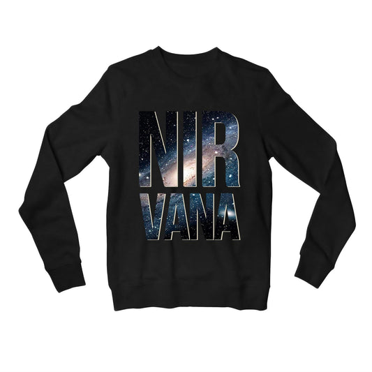 nirvana sweatshirt upper winterwear music band buy online india the banyan tee tbt men women girls boys unisex black