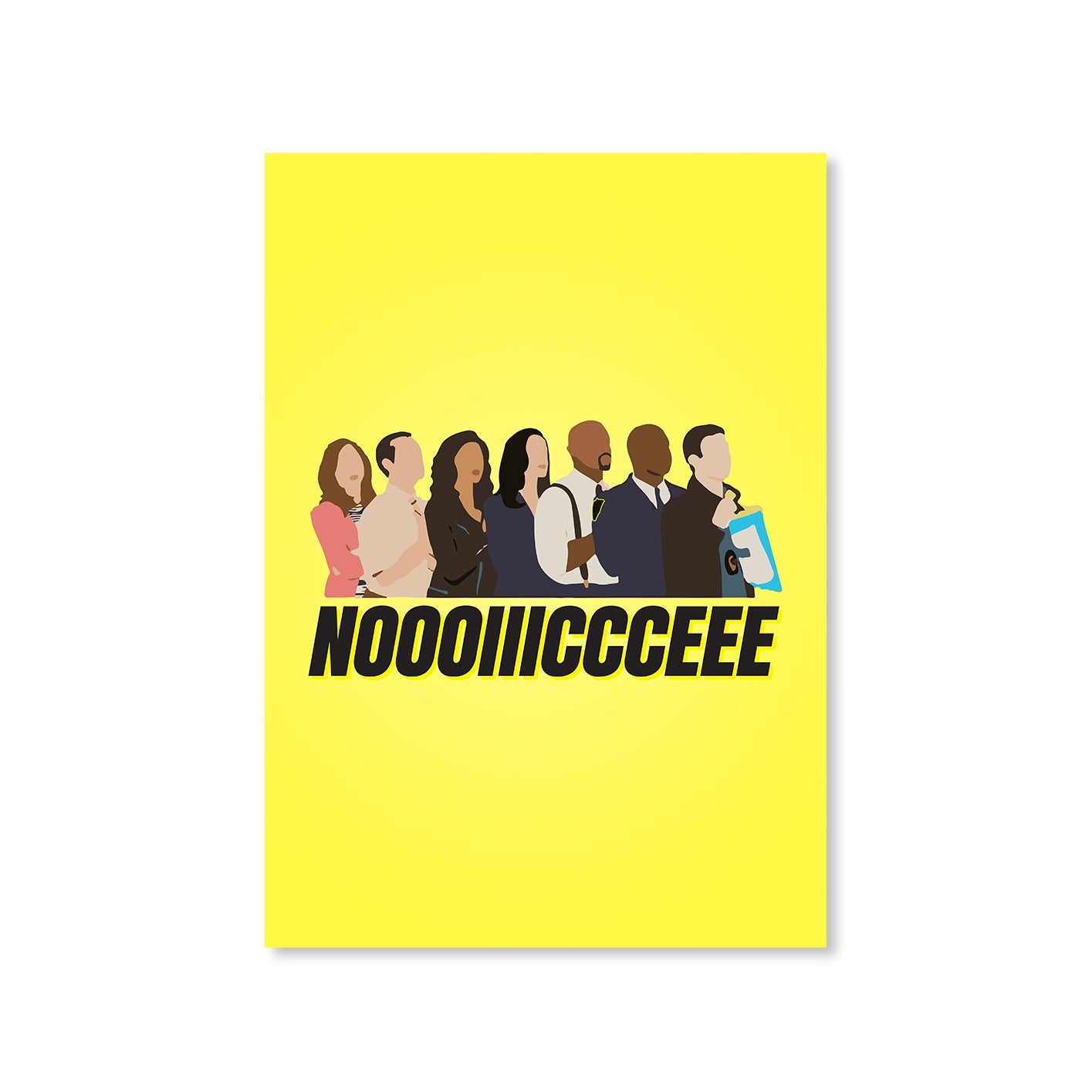brooklyn nine-nine noooiiiccceee poster wall art buy online india the banyan tee tbt a4 detective jake peralta terry charles boyle gina linetti andy samberg merchandise clothing acceessories