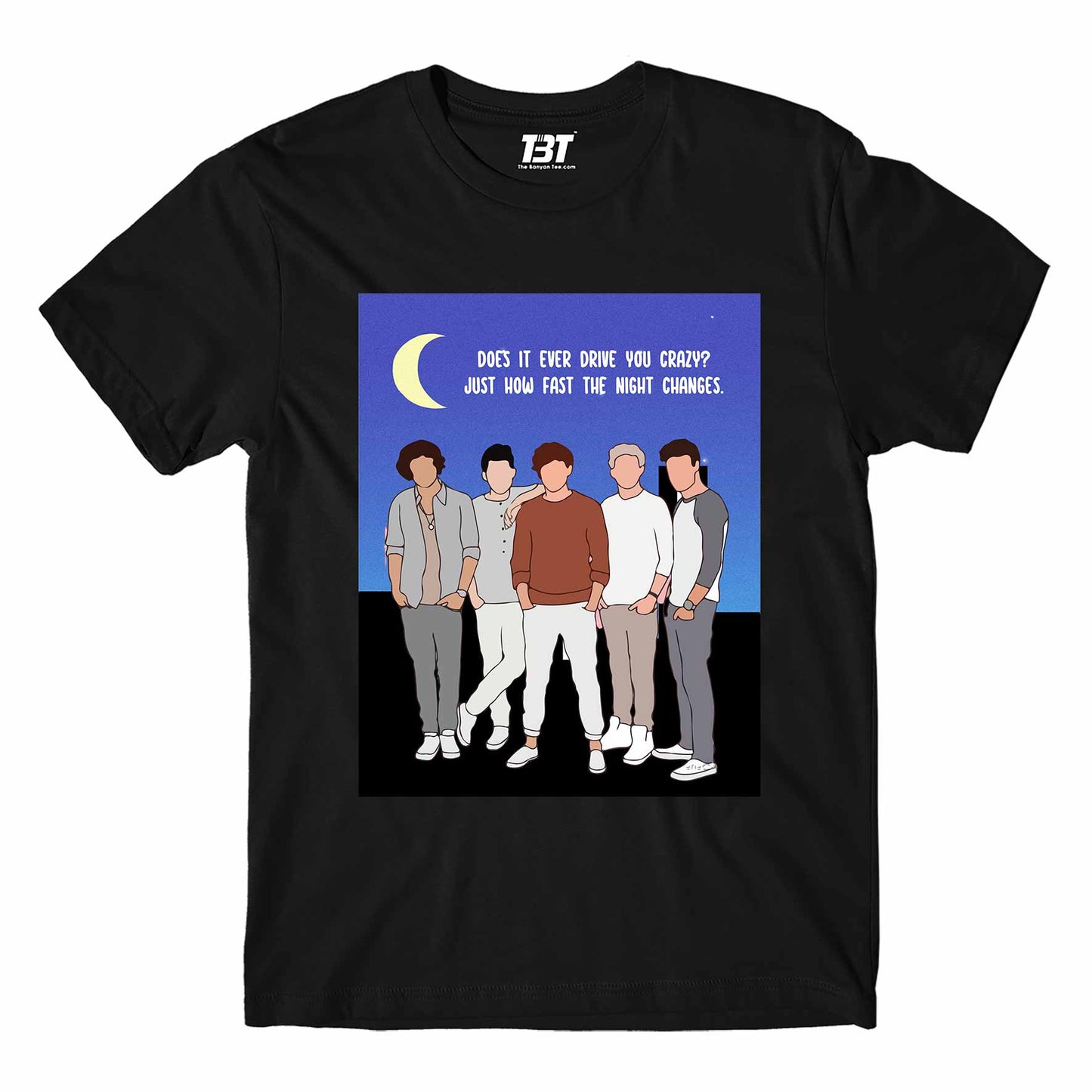 one direction night changes t-shirt music band buy online india the banyan tee tbt men women girls boys unisex black