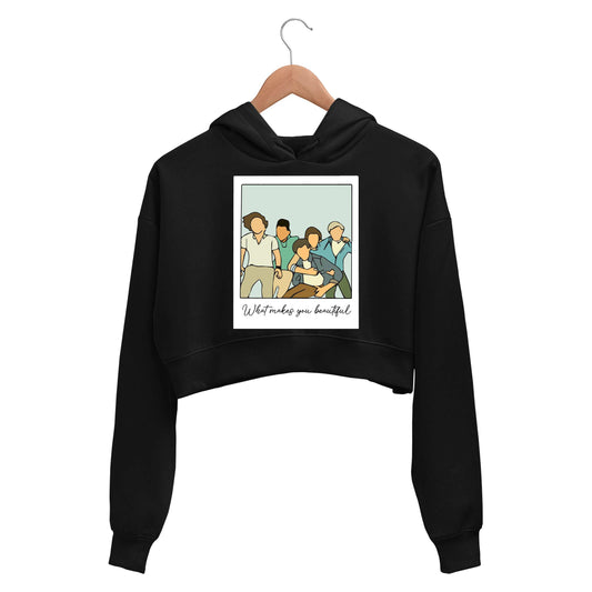 one direction what makes you beautiful crop hoodie hooded sweatshirt upper winterwear music band buy online india the banyan tee tbt men women girls boys unisex black