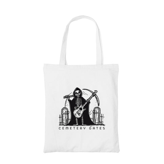 pantera cemetry gates tote bag hand printed cotton women men unisex