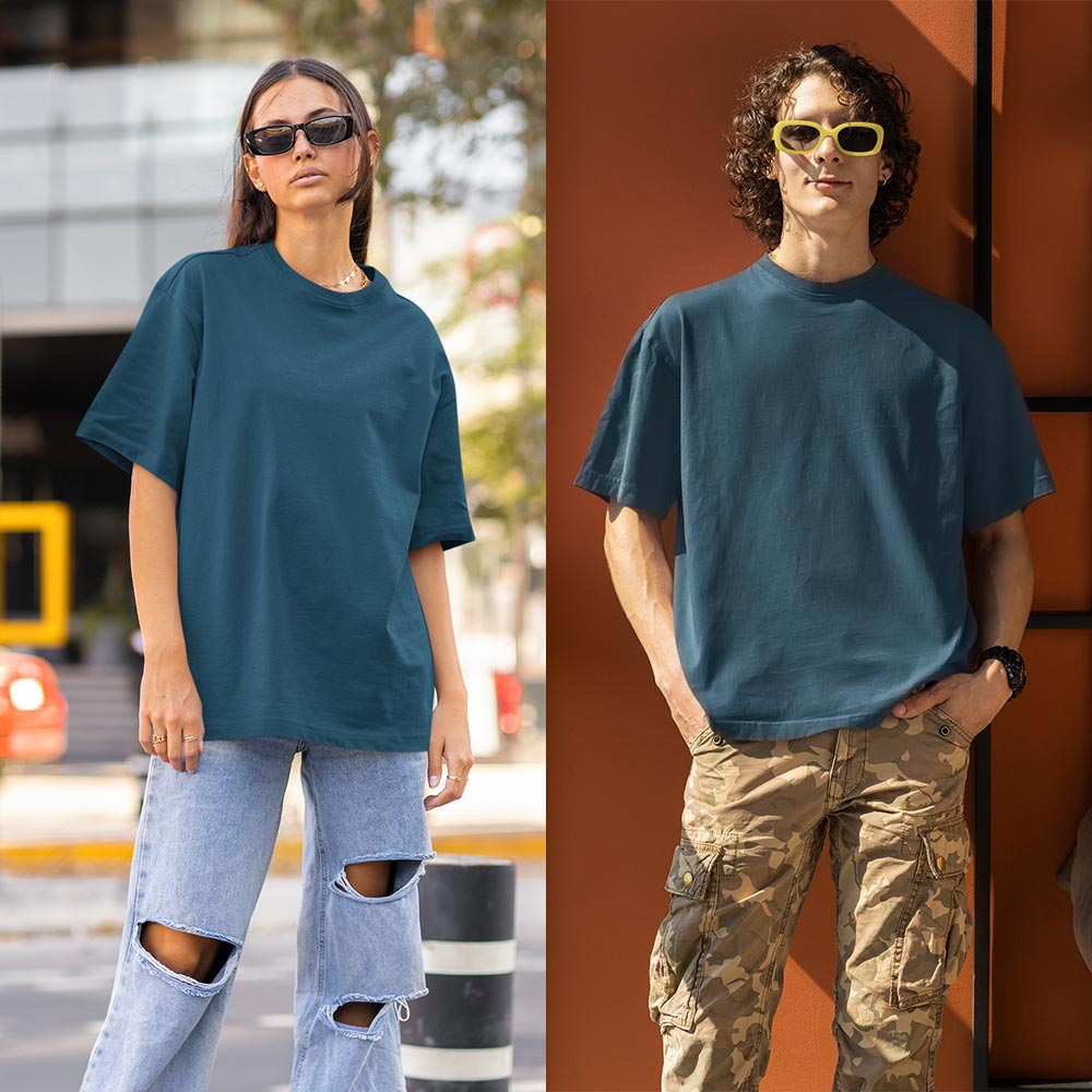 Corel Blue oversized t-shirt india corel blue t-shirt the banyan tee tbt basics buy plain tshirts india for men women boys girls branded