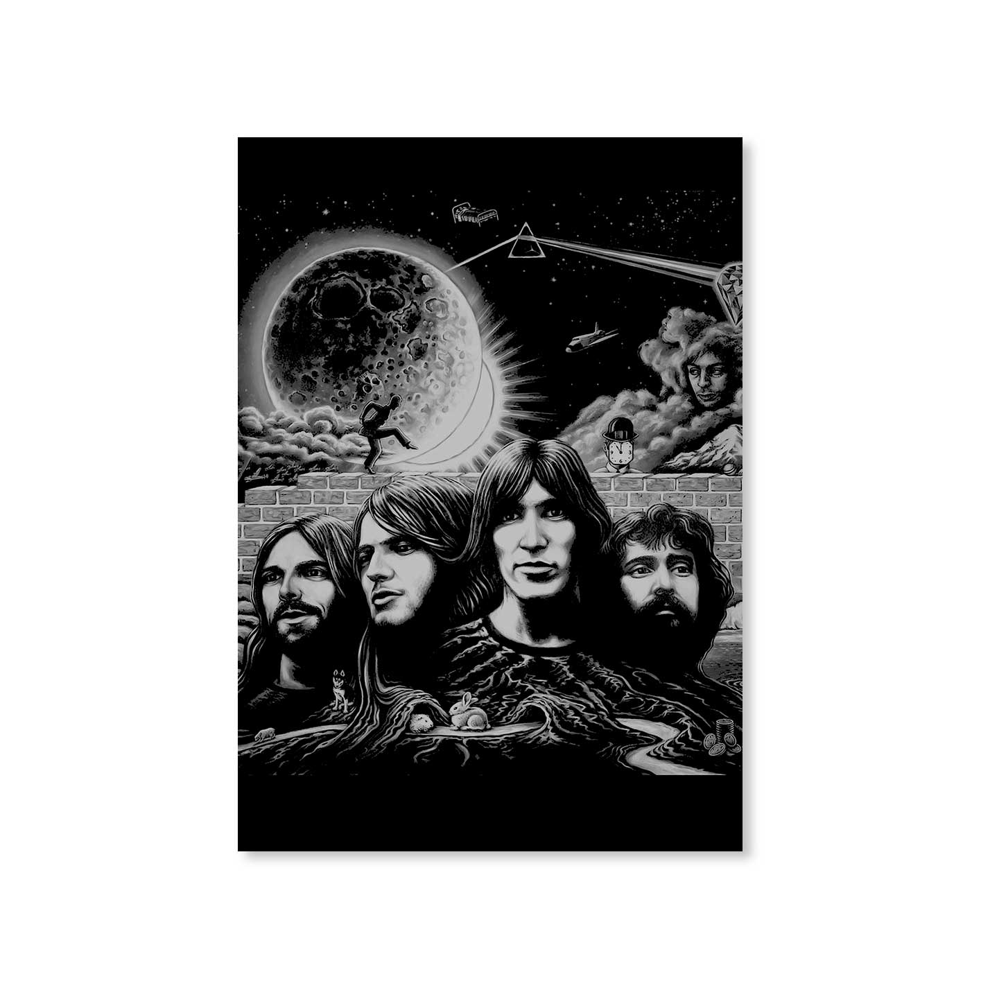 Fan Art Pink Floyd Poster Posters Wallart Framed Unframed Laminated Art Wall Room Décor Big online India The Banyan Tee TBT