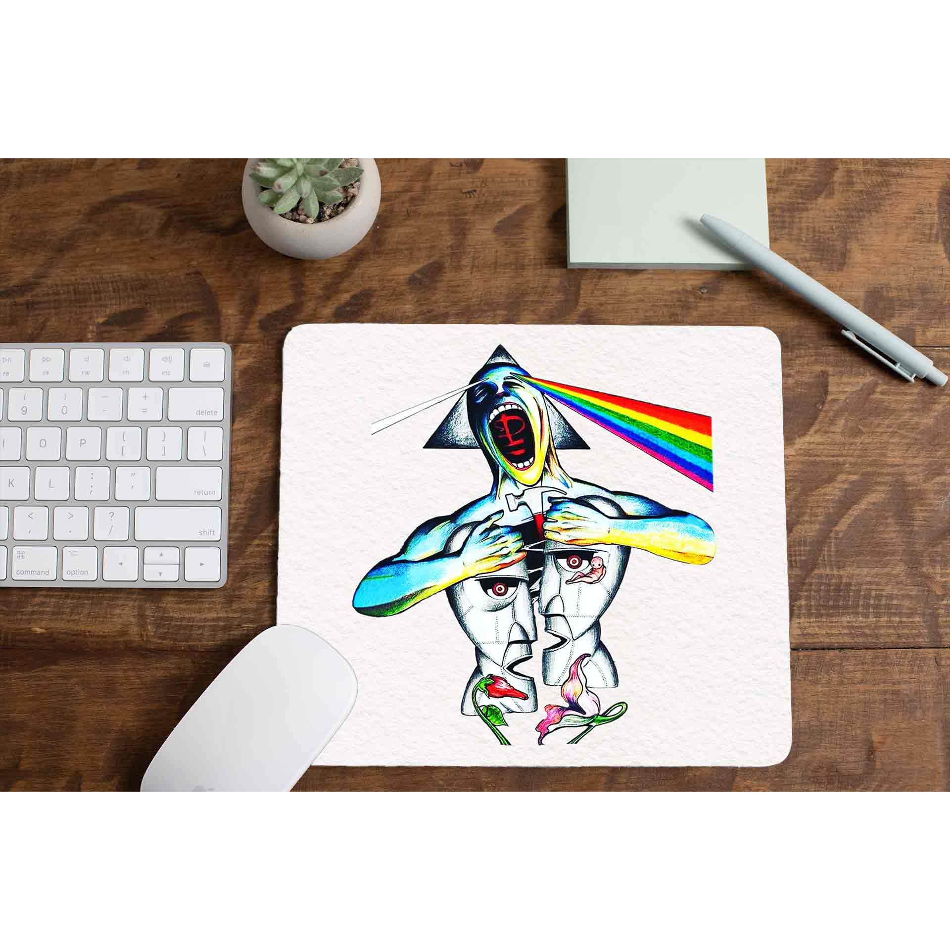 The Amalgamation Division Bell Scream The Dark Side Of The Moon Pink Floyd Mousepad gaming logitech mouse pad large online price The Banyan Tee TBT