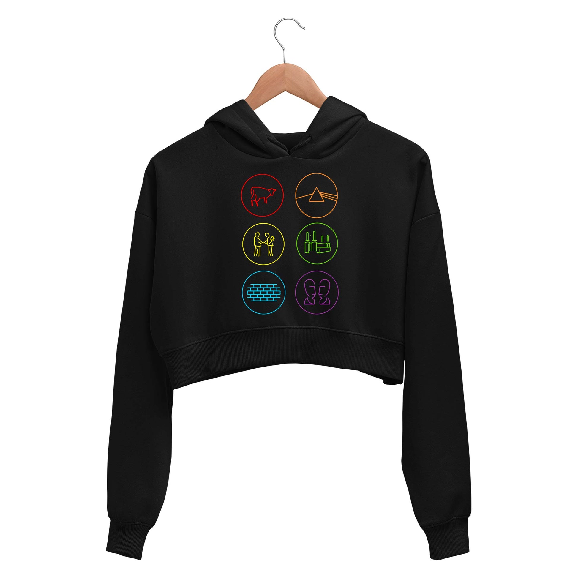 Pink Floyd Crop Hoodie - The Wall Crop Hooded Sweatshirt for Women The Banyan Tee TBT hoodie girls teenage cute bust cropped