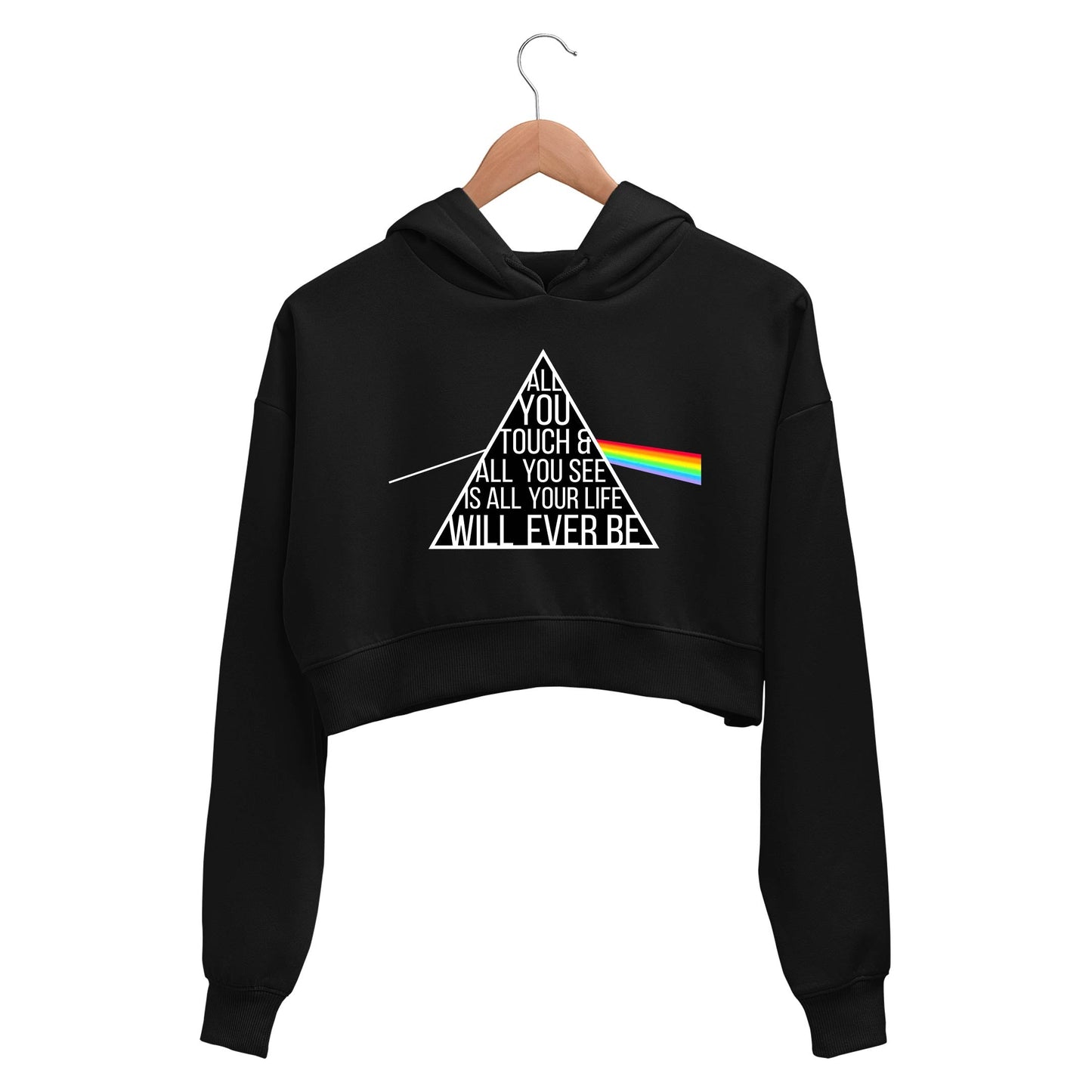 Breathe Pink Floyd Crop Hoodie - The Wall Crop Hooded Sweatshirt for Women The Banyan Tee TBT hoodie girls teenage cute bust cropped