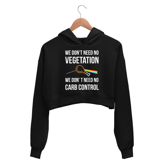 We Don't Need No Vegetation Pink Floyd Crop Hoodie - The Wall Crop Hooded Sweatshirt for Women The Banyan Tee TBT hoodie girls teenage cute bust cropped